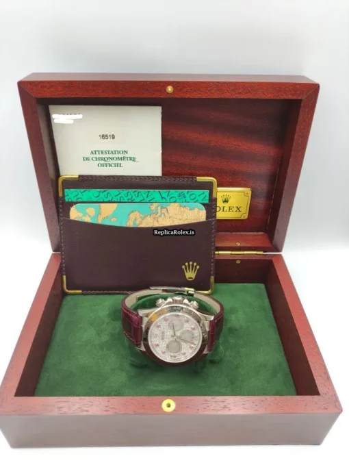 Fine Fake Rolex Daytona 16519 Caliber 4030 Automatic Movement 40mm White Gold Case Mens/unisex Watch - Image 11