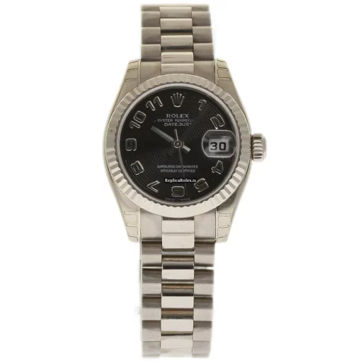 Incredible Replica Rolex Lady-datejust 179179 Caliber 2235 Automatic Movement 26mm White Gold Case Womens Watch - Image 2