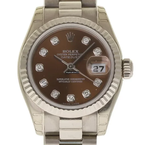 Wonderful Fake Rolex Lady-datejust 179179 Caliber 2235 Automatic Movement 26mm White Gold Case Womens Watch