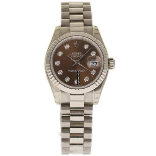 Wonderful Fake Rolex Lady-datejust 179179 Caliber 2235 Automatic Movement 26mm White Gold Case Womens Watch - Image 2
