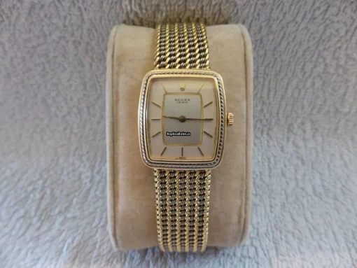Durable Knockoff Rolex Cellini 4339 Caliber 1601 Manual Winding Movement 26x23mm Yellow Gold Case Mens/unisex Watch - Image 6