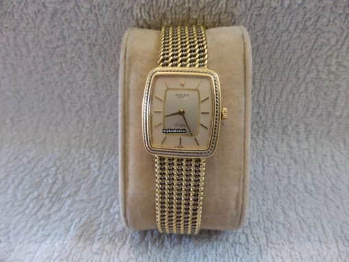 Durable Knockoff Rolex Cellini 4339 Caliber 1601 Manual Winding Movement 26x23mm Yellow Gold Case Mens/unisex Watch - Image 7