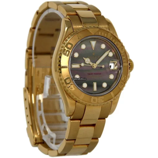 Quality Replica Rolex Yacht-master 168628 Caliber 2235 Automatic Movement 35mm Yellow Gold Case Womens Watch - Image 5