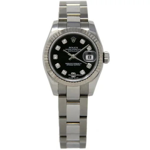 Fine Fake Rolex Lady-datejust 179174 Caliber 2235 Automatic Movement 26mm Steel Case Womens Watch - Image 2