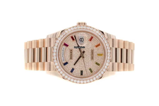 Fantastic Fake Rolex Day-date 36 128345rbr Caliber 3255 Automatic Movement 36mm Rose Gold Case Mens/unisex Watch - Image 3