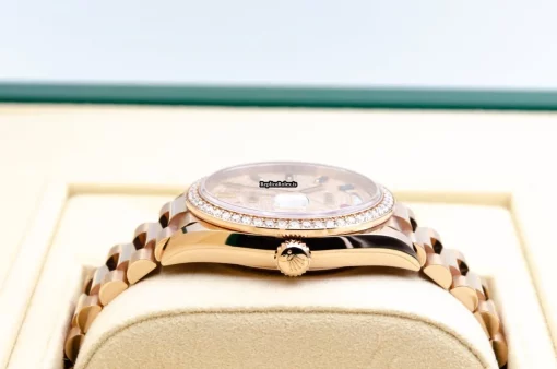 Fantastic Fake Rolex Day-date 36 128345rbr Caliber 3255 Automatic Movement 36mm Rose Gold Case Mens/unisex Watch - Image 4