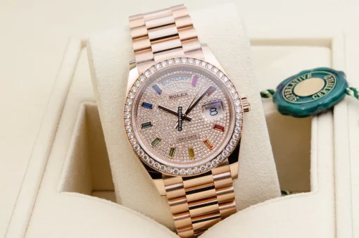 Fantastic Fake Rolex Day-date 36 128345rbr Caliber 3255 Automatic Movement 36mm Rose Gold Case Mens/unisex Watch - Image 8