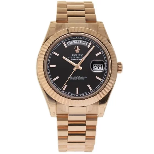 Awesome Replicas Rolex Day-date II 218235 Caliber 3156 Automatic Movement 41mm Rose Gold Case Mens/unisex Watch - Image 2