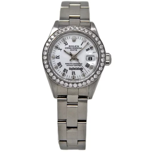 Well Made Replica Rolex Oyster Perpetual Lady Date 69240 Automatic Movement 26mm Steel Case Womens Watch - Image 2
