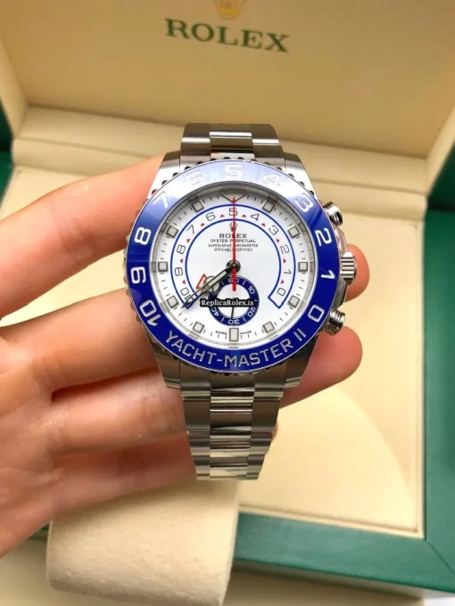 Stylish Replica Rolex Yacht-master II 116680 Caliber 4161 Automatic Movement 44mm Steel Case Mens/unisex Watch - Image 8