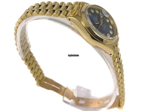Excellent Replica Rolex Oyster Perpetual Lady Date 6916 Caliber 2035 Automatic Movement 26mm Yellow Gold Case Womens Watch - Image 3