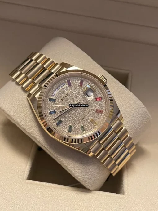 Lovely Fake Rolex Day-date 36 128238 Caliber 3255 Automatic Movement 36x43mm Yellow Gold Case Mens/unisex Watch