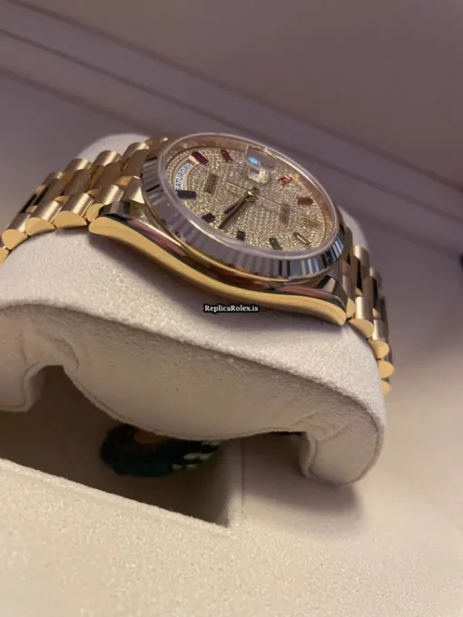 Lovely Fake Rolex Day-date 36 128238 Caliber 3255 Automatic Movement 36x43mm Yellow Gold Case Mens/unisex Watch - Image 2