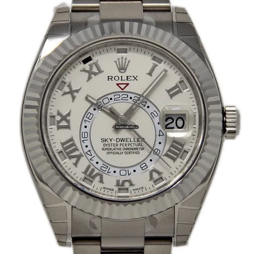 Discount Replica Rolex Sky-dweller 326939 Caliber 9001 Automatic Movement 42mm White Gold Case Mens/unisex Watch