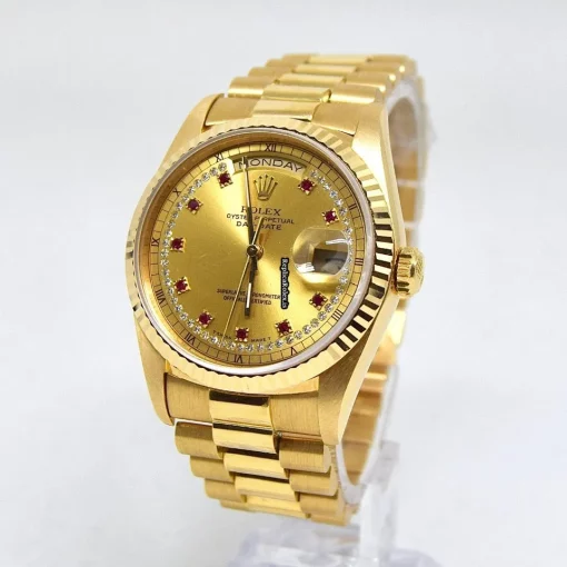 Good Replica Rolex Day-date 36 18238 Caliber 3155 Automatic Movement 36mm Yellow Gold Case Mens/unisex Watch - Image 2
