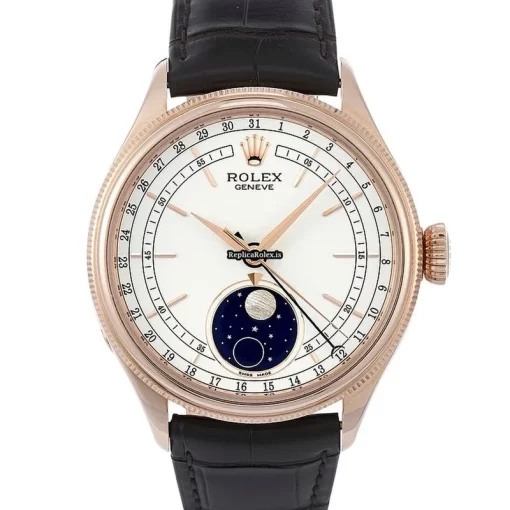 Special Fake Rolex Cellini Moonphase 50535 Caliber 3195 Automatic Movement 39mm Rose Gold Case Mens/unisex Watch