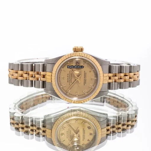 Cool Fake Rolex Lady-datejust 69173 Automatic Movement 26mm Gold/steel Case Womens Watch