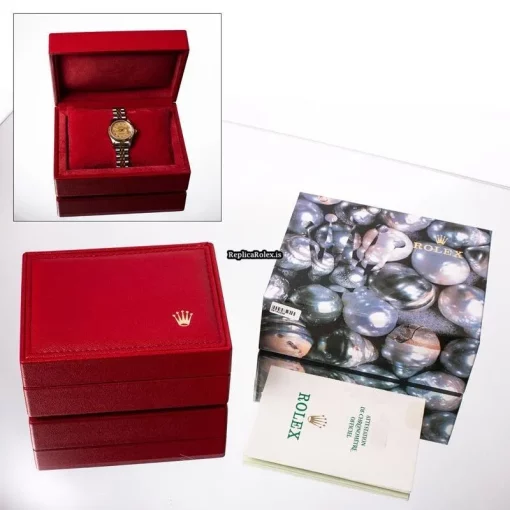 Cool Fake Rolex Lady-datejust 69173 Automatic Movement 26mm Gold/steel Case Womens Watch - Image 8