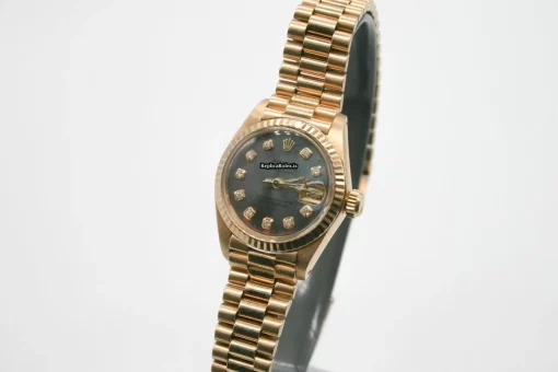 Inexpensive Fake Rolex Lady-datejust 6917 Caliber 2135 Automatic Movement 26mm Yellow Gold Case Womens Watch - Image 3