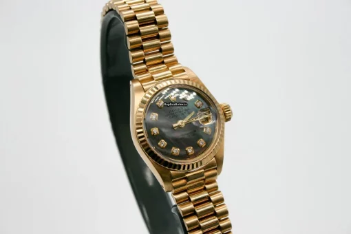 Inexpensive Fake Rolex Lady-datejust 6917 Caliber 2135 Automatic Movement 26mm Yellow Gold Case Womens Watch - Image 4