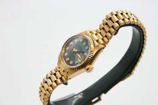 Inexpensive Fake Rolex Lady-datejust 6917 Caliber 2135 Automatic Movement 26mm Yellow Gold Case Womens Watch - Image 5