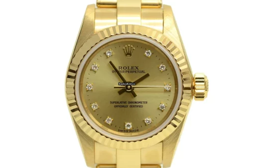 Best Replica Rolex Oyster Perpetual 67198 Caliber 2130 Automatic Movement Yellow Gold Case Womens Watch