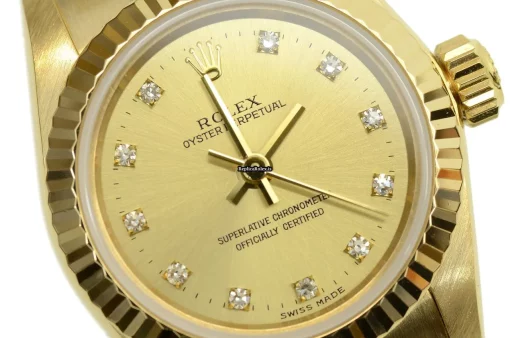 Best Replica Rolex Oyster Perpetual 67198 Caliber 2130 Automatic Movement Yellow Gold Case Womens Watch - Image 2
