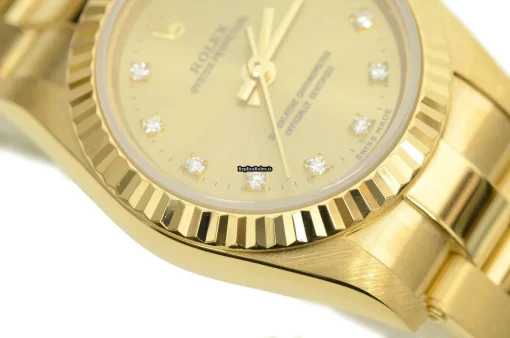Best Replica Rolex Oyster Perpetual 67198 Caliber 2130 Automatic Movement Yellow Gold Case Womens Watch - Image 5