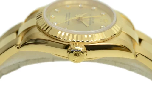 Best Replica Rolex Oyster Perpetual 67198 Caliber 2130 Automatic Movement Yellow Gold Case Womens Watch - Image 6