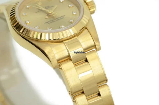 Best Replica Rolex Oyster Perpetual 67198 Caliber 2130 Automatic Movement Yellow Gold Case Womens Watch - Image 8