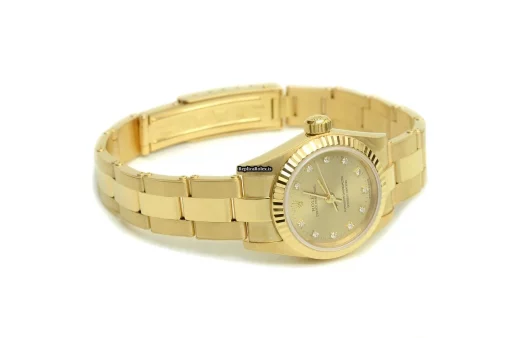 Best Replica Rolex Oyster Perpetual 67198 Caliber 2130 Automatic Movement Yellow Gold Case Womens Watch - Image 9