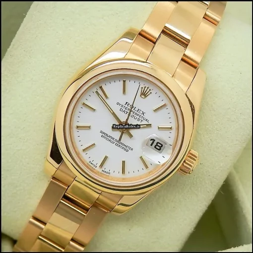 Ideal Fake Rolex Lady-datejust 179168 Caliber 2235 Automatic Movement 26mm Yellow Gold Case Womens Watch - Image 5