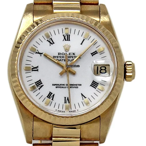Reliable Fake Rolex Datejust 68278 Automatic Movement 31mm Yellow Gold Case Womens Watch