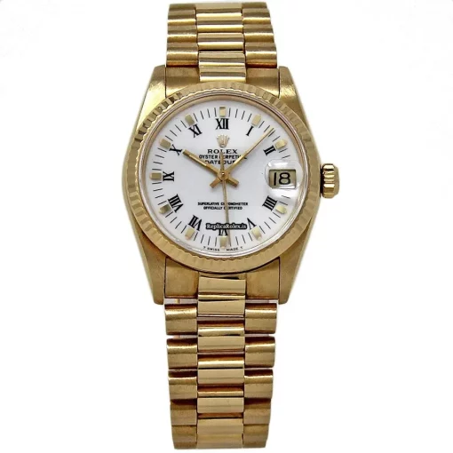 Reliable Fake Rolex Datejust 68278 Automatic Movement 31mm Yellow Gold Case Womens Watch - Image 2