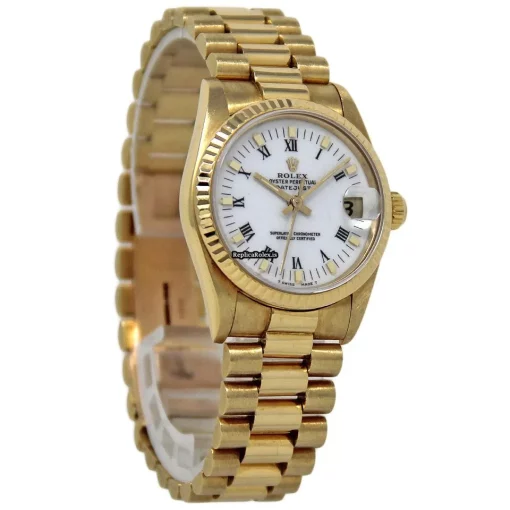 Reliable Fake Rolex Datejust 68278 Automatic Movement 31mm Yellow Gold Case Womens Watch - Image 5