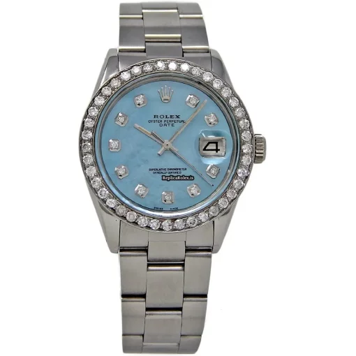 Unique Replica Rolex Oyster Perpetual Date 1501 Automatic Movement 34mm Steel Case Womens Watch - Image 2