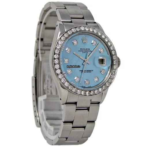 Unique Replica Rolex Oyster Perpetual Date 1501 Automatic Movement 34mm Steel Case Womens Watch - Image 5
