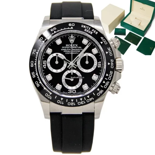 Appealing Fake Rolex Daytona 116519 Caliber 4130 Automatic Movement 40mm White Gold Case Mens/unisex Watch