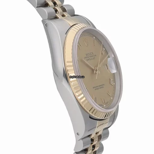 Awesome Fake Rolex Datejust 16233 Caliber 3135 Automatic Movement 36mm Gold/steel Case Watch - Image 3