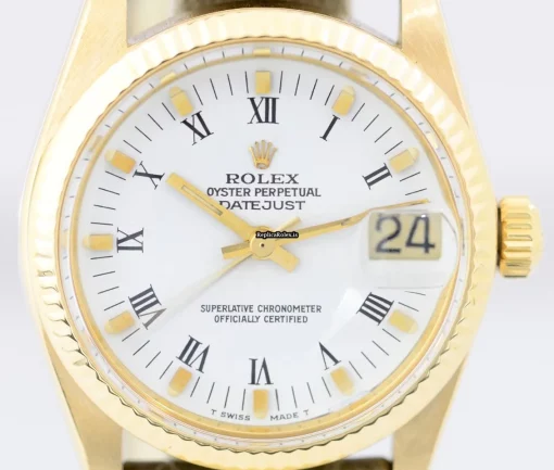 Neat Replica Rolex Lady-datejust 6827 Caliber 2135 Automatic Movement 31mm Yellow Gold Case Watch - Image 11