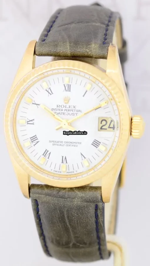 Neat Replica Rolex Lady-datejust 6827 Caliber 2135 Automatic Movement 31mm Yellow Gold Case Watch - Image 2