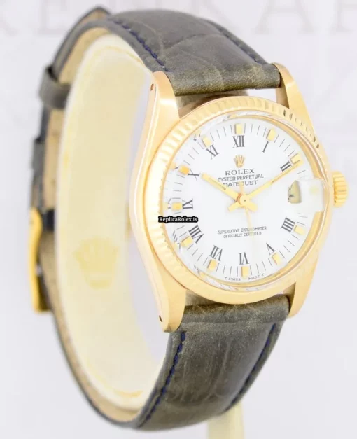 Neat Replica Rolex Lady-datejust 6827 Caliber 2135 Automatic Movement 31mm Yellow Gold Case Watch - Image 4