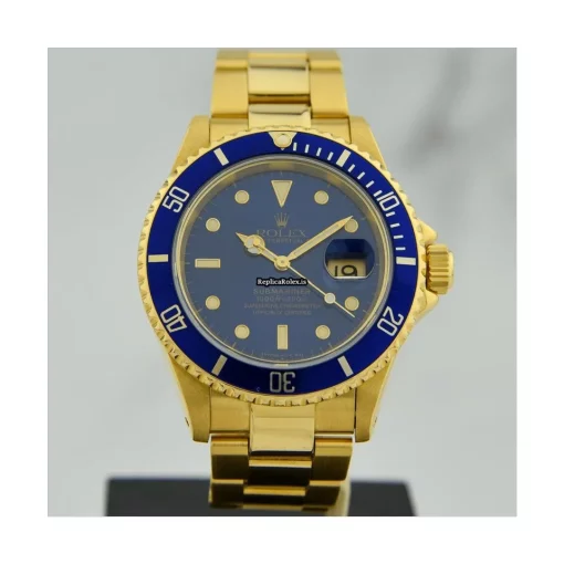 Exquisite Fake Rolex Submariner Date 16618 Caliber 3135 Automatic Movement 40mm Yellow Gold Case Mens/unisex Watch