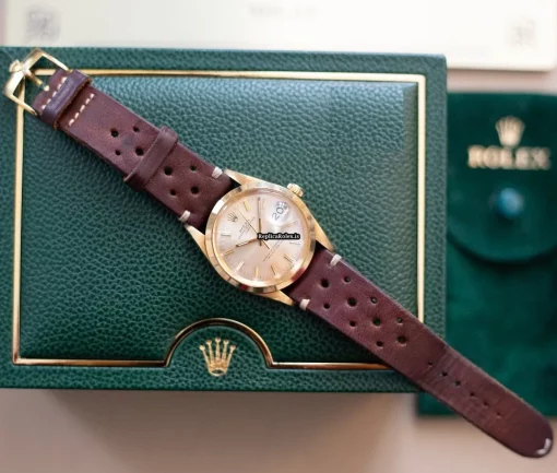 Great Fakes Rolex Oyster Perpetual Date 15008 Automatic Movement 34mm Yellow Gold Case Mens/unisex Watch - Image 2