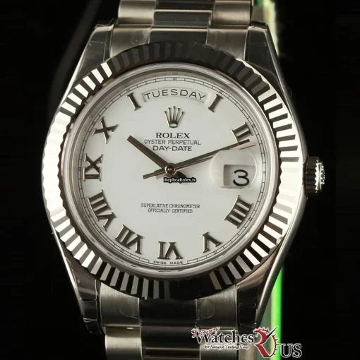 Discount Imitation Rolex Day-date II 218239 Caliber 3156 Automatic Movement 41mm White Gold Case Mens/unisex Watch