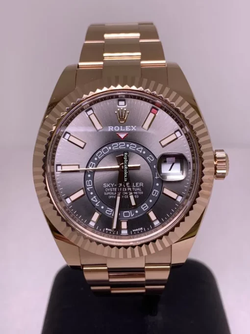 High-end Replica Rolex Sky-dweller 326935 Caliber 9001 Automatic Movement 42mm Rose Gold Case Mens/unisex Watch