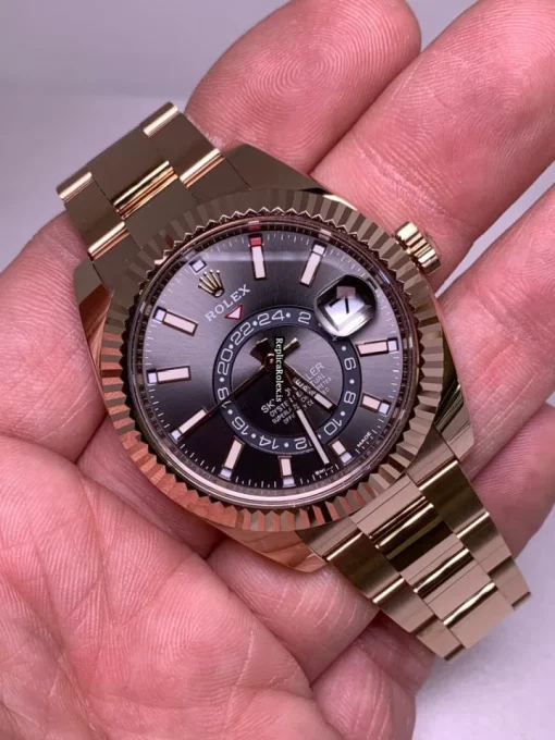 High-end Replica Rolex Sky-dweller 326935 Caliber 9001 Automatic Movement 42mm Rose Gold Case Mens/unisex Watch - Image 6