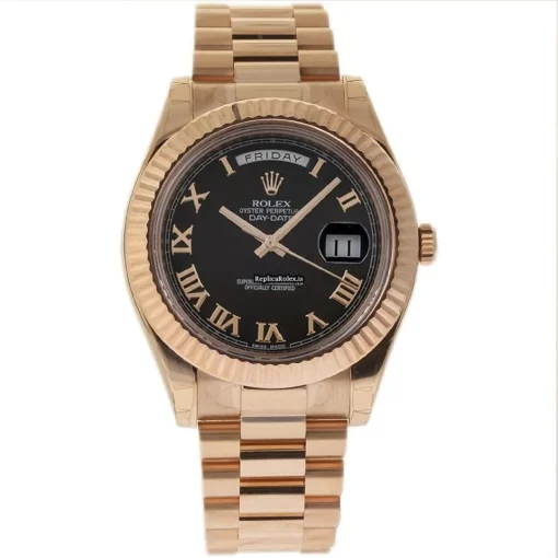 Lovely Replica Rolex Day-date II 218235 Caliber 3156 Automatic Movement 41mm Rose Gold Case Mens/unisex Watch - Image 2