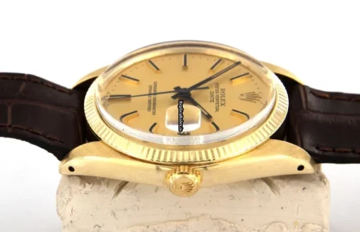 Exquisite Replica Rolex Oyster Perpetual Date 1503 Caliber 1570 Automatic Movement 34mm Yellow Gold Case Mens/unisex Watch - Image 3