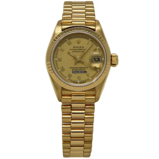 High-end Knockoff Rolex Lady-datejust 69178 Automatic Movement 26mm Yellow Gold Case Womens Watch - Image 2